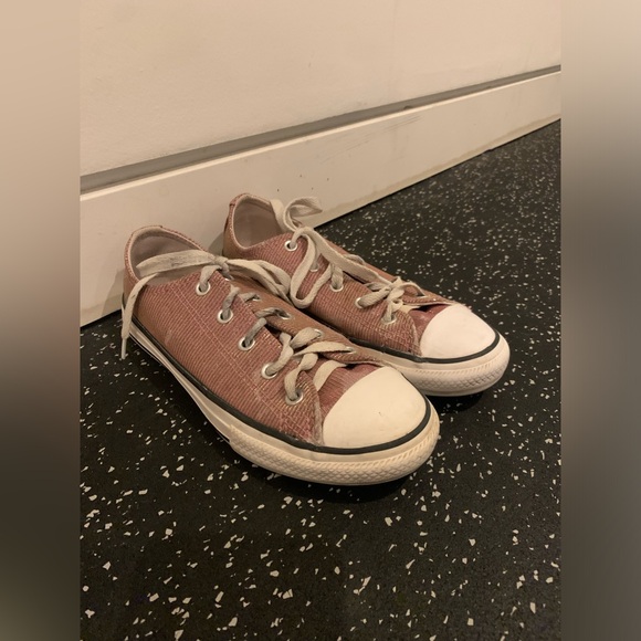 Converse all star girls shoes size US 2 pink and gold - Picture 2 of 4